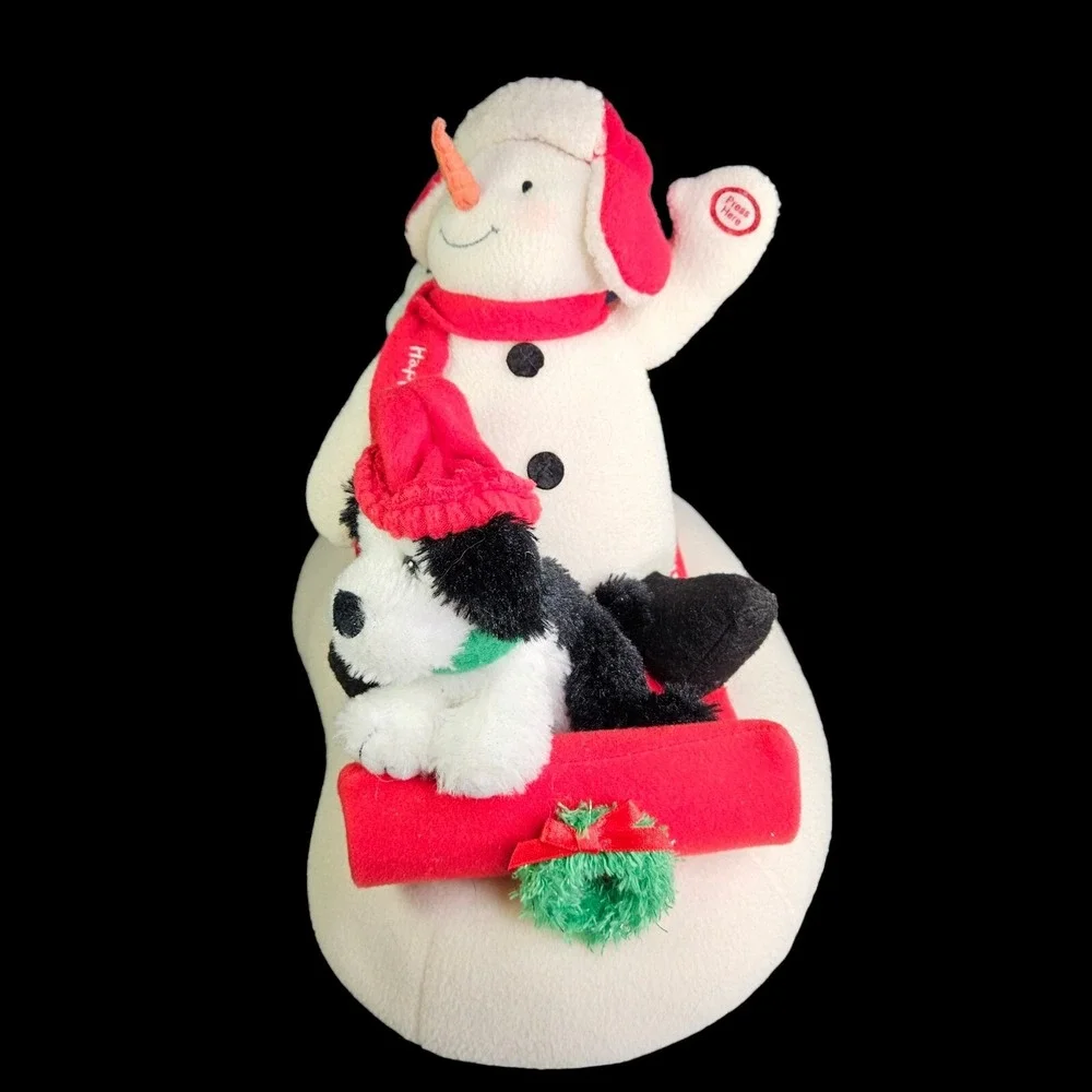 Hallmark Jingle Pals Snowman Sleigh Ride Musical Animated Sled Penguin Dog Video